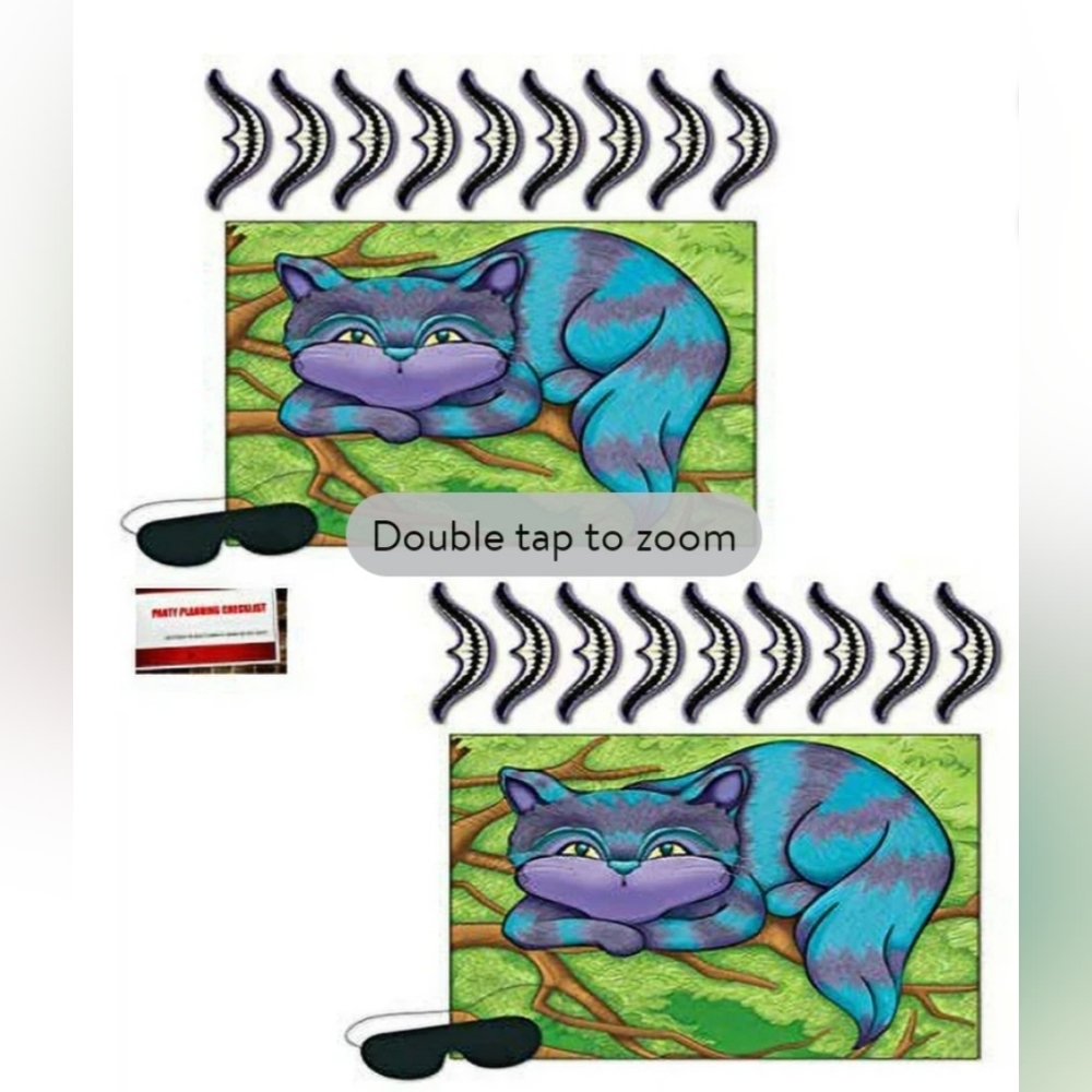 2 Pack Pin The Smile on the Cheshire Cat Alice in Wonderland Pin the Tail Games